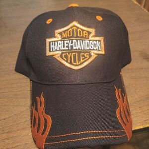 Harley-Davidson Black Hat with Orange Accents
